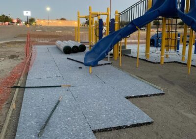 Playground turf with artificial turf padding