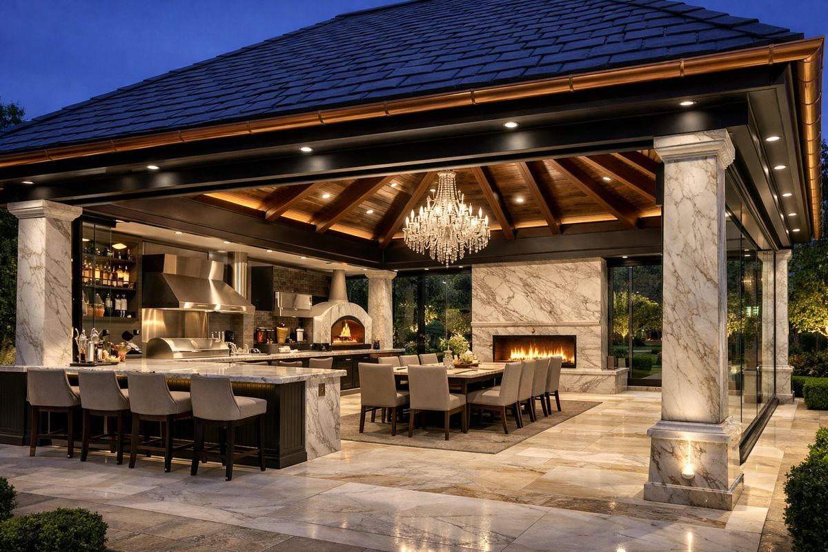 Concrete addition with rocks